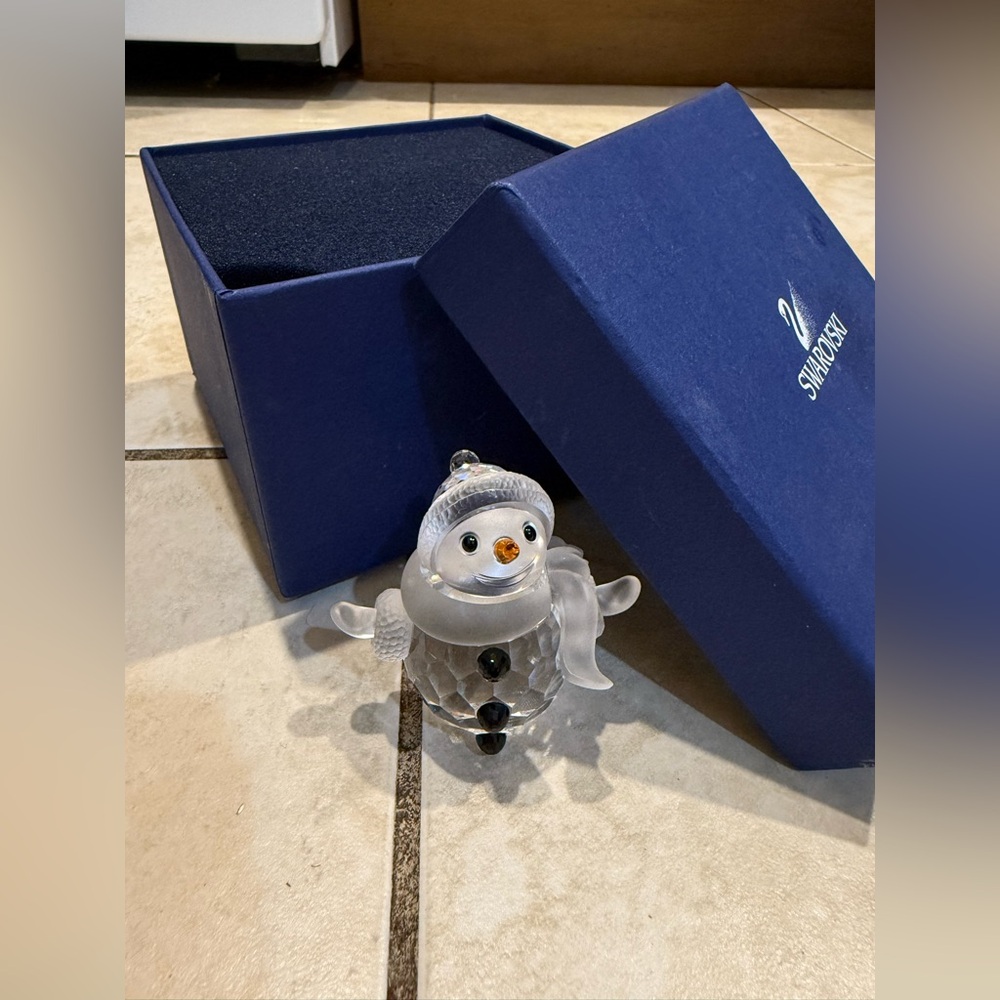Swarovski Crystal Christmas Snowman Small Figurine